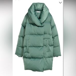 H&M Dusky Green Puffer Jacket-Size 4